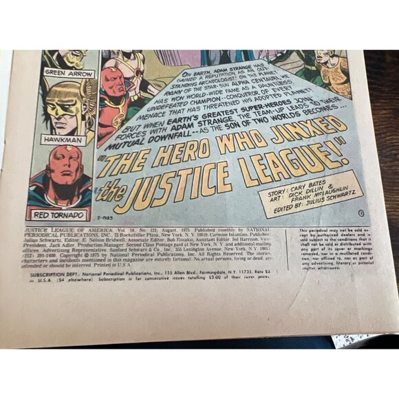 DC Comics Justice League Of America #121 August 1975 Superman Batman Hawkman - Picture 3 of 5